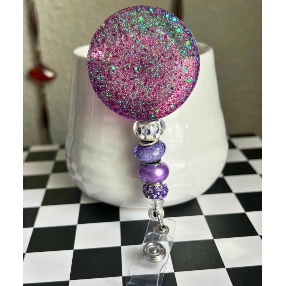 Personalized Badge Reel - Alligator Pinch Clip on Back - Picture 4 of 7